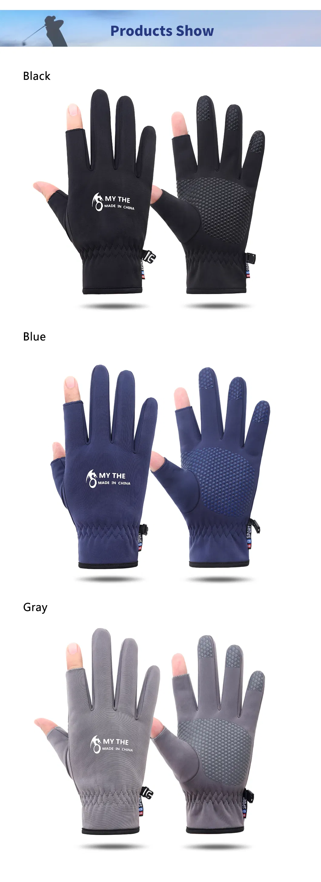 Et9746 Walk Fish Winter Warm Gloves Touchscreen Waterproof Anti-Slip Durable Carp Other Sports Racing Fishing Cycling Gloves for Other Sports