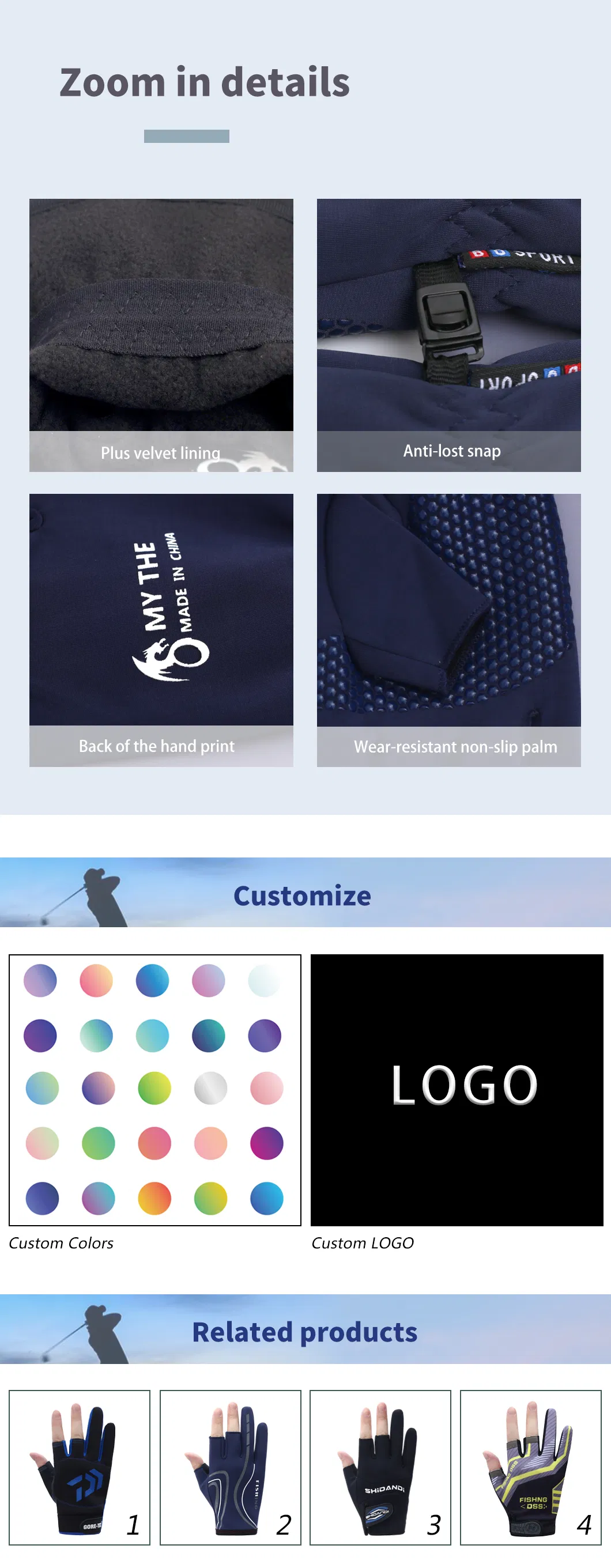 Et9746 Walk Fish Winter Warm Gloves Touchscreen Waterproof Anti-Slip Durable Carp Other Sports Racing Fishing Cycling Gloves for Other Sports