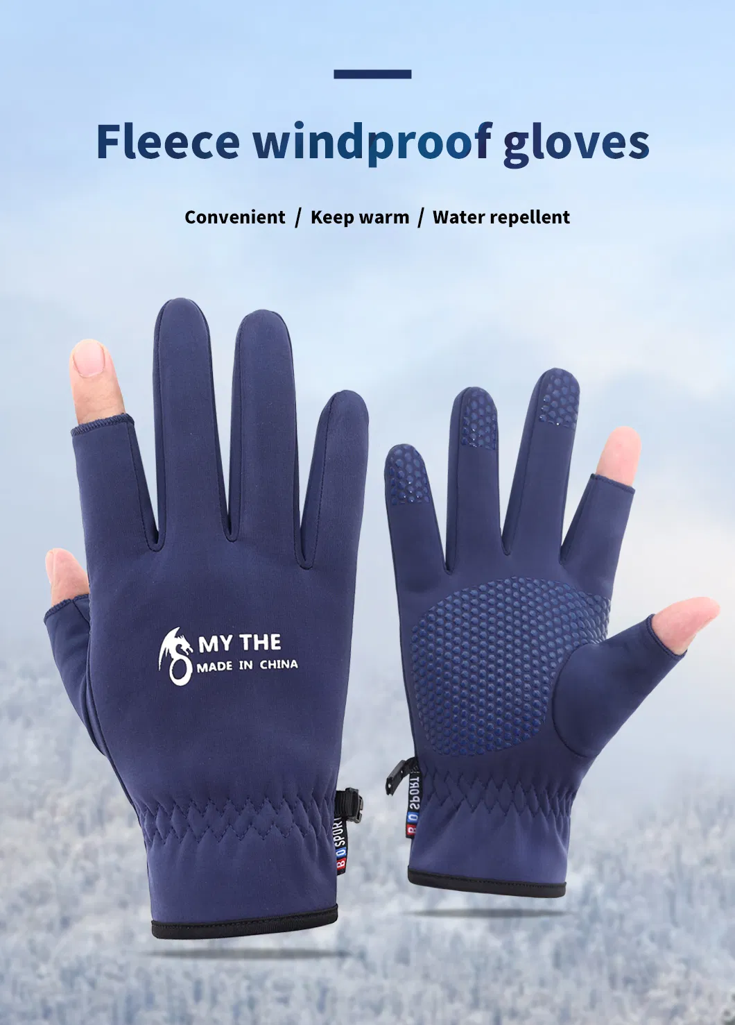 Et9746 Walk Fish Winter Warm Gloves Touchscreen Waterproof Anti-Slip Durable Carp Other Sports Racing Fishing Cycling Gloves for Other Sports