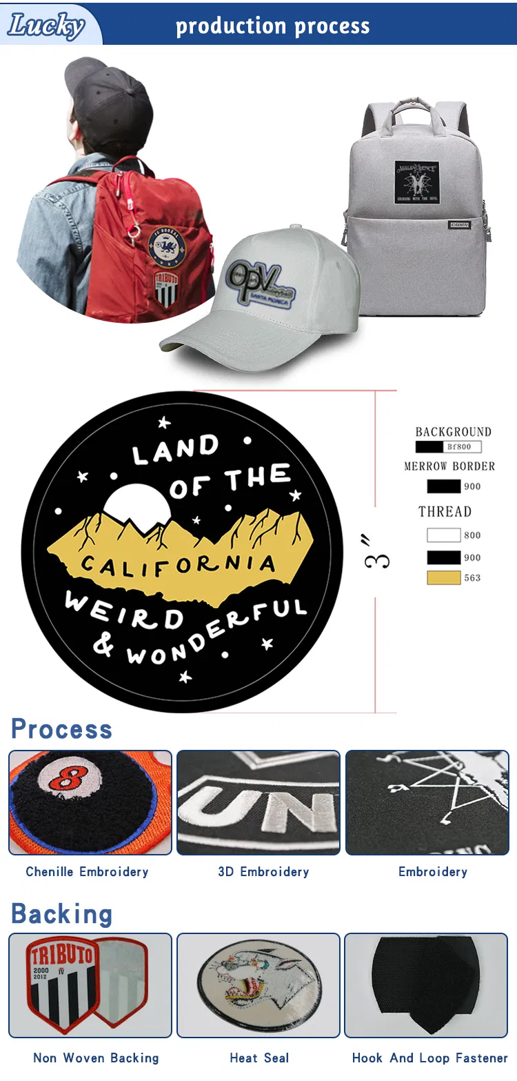 Factory Customized Full Embroidered Military Scout Police Badges Patches for Clothes