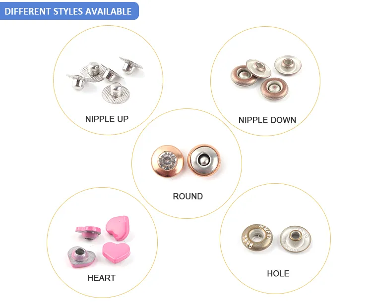 Factory Leather Crystal Rhinestone Decoration Rivet Metal Rivet for Garments Jeans