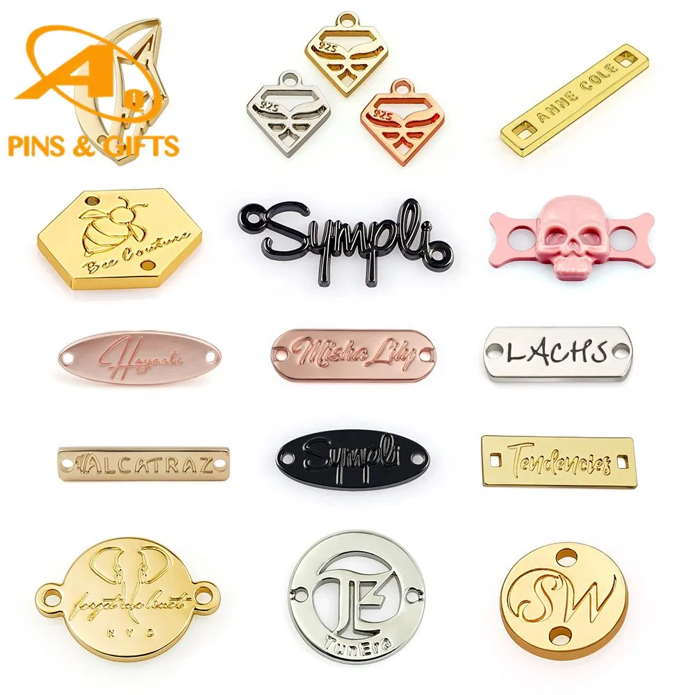 Fashion PU Leather Sign Metal Logo Patch Embossed Soft PVC Label for Jacket/Handbag/Jeans