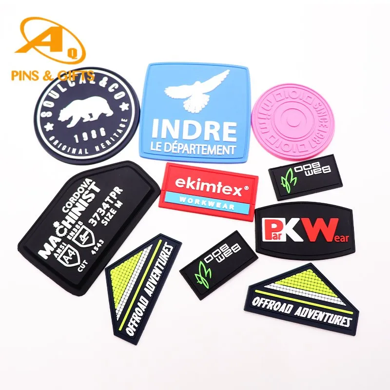 Fashion PU Leather Sign Metal Logo Patch Embossed Soft PVC Label for Jacket/Handbag/Jeans