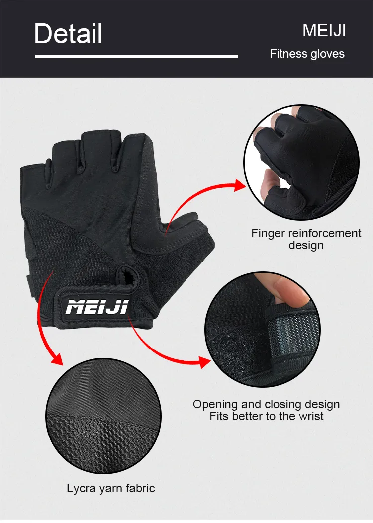 Free Sample Outdoor Cycling Fitness Training Exercise Anti-Slip Breathable Half Finger Sports Safety Glove