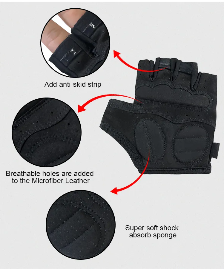 Free Sample Outdoor Cycling Fitness Training Exercise Anti-Slip Breathable Half Finger Sports Safety Glove