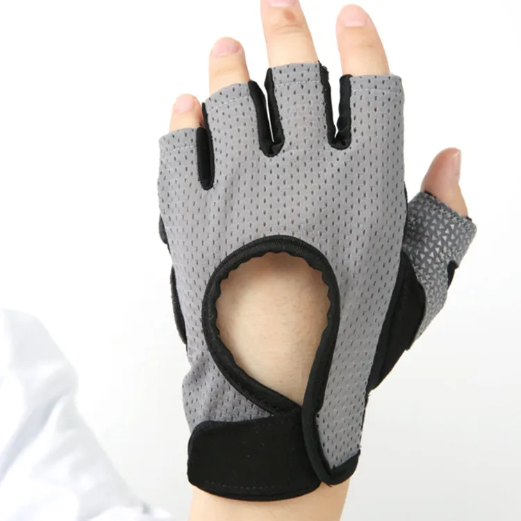 Full Padded Breathable Workout Gloves, Knuckle Weight Lifting Fingerless Gym Exercise Gloves with Curved Open Back, Custom Print Sport Glove for Women and Men