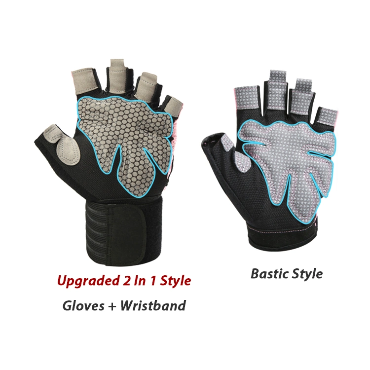 Full Padded Breathable Workout Gloves, Knuckle Weight Lifting Fingerless Gym Exercise Gloves with Curved Open Back, Custom Print Sport Glove for Women and Men