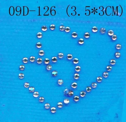 Garment Accessory Halfround Ss10 Ss12 Ss16 Rhinestud Polygon Stone Hot Fix Stone Flower, Double Heart Design Nailhead Rhinestone Hot Fix Motif