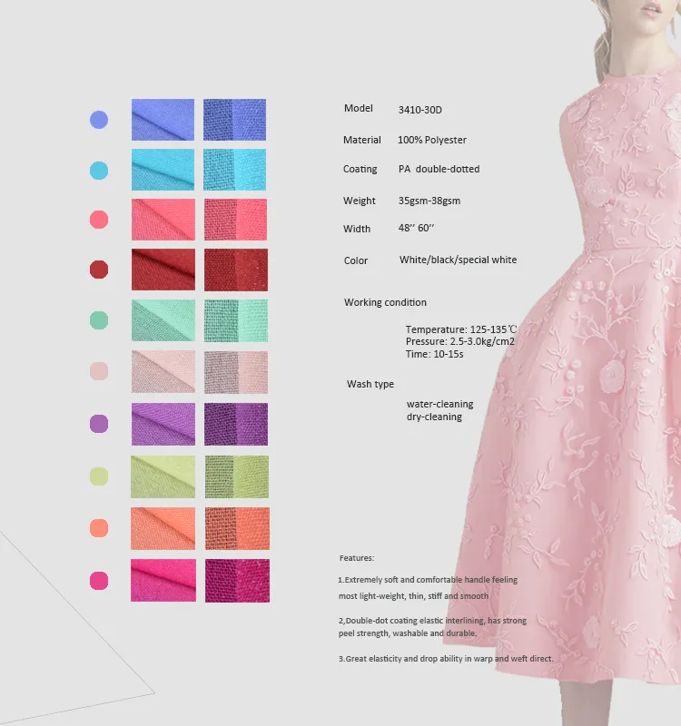 Garment Woven Fusible Twill Interlining Fabric for Lady′s Wear