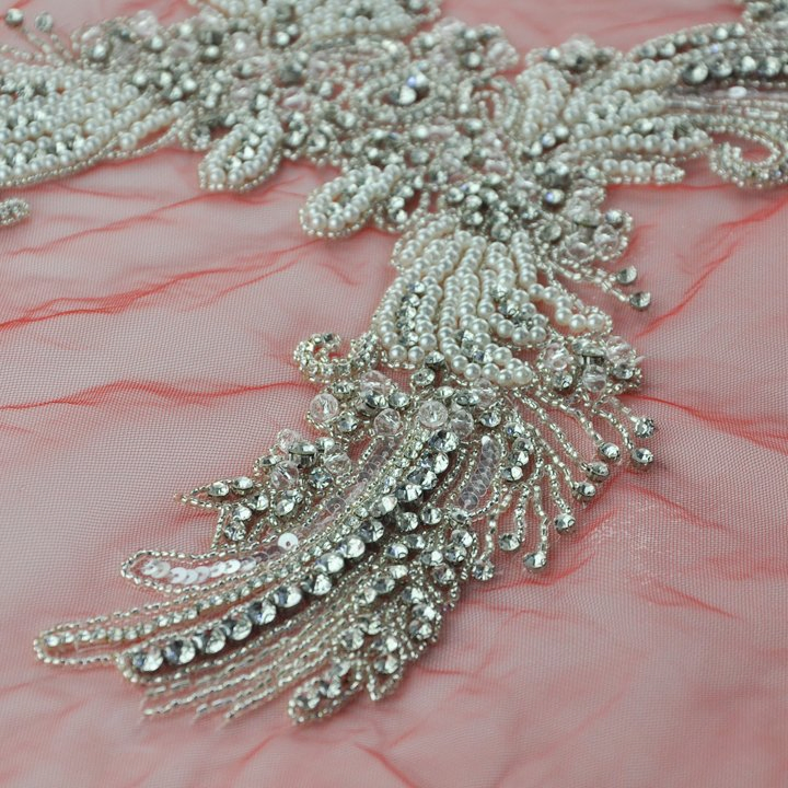 Hand Made Beaded Dress Patch Factory Fashion Dress Patch Accessories