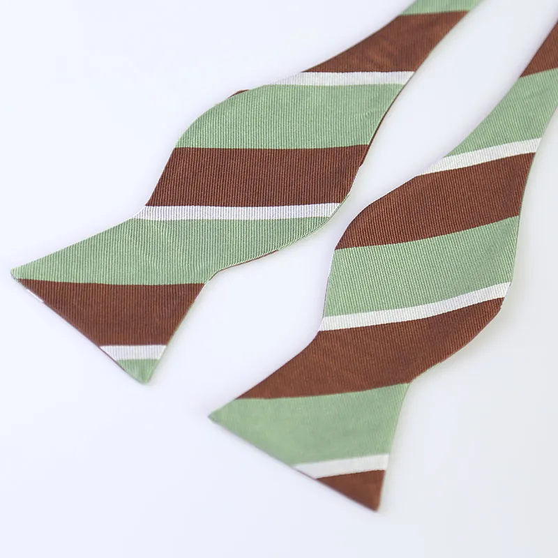 High Quality 100% Silk Men′s Jacquard Striped Self Bow Ties with Your Label