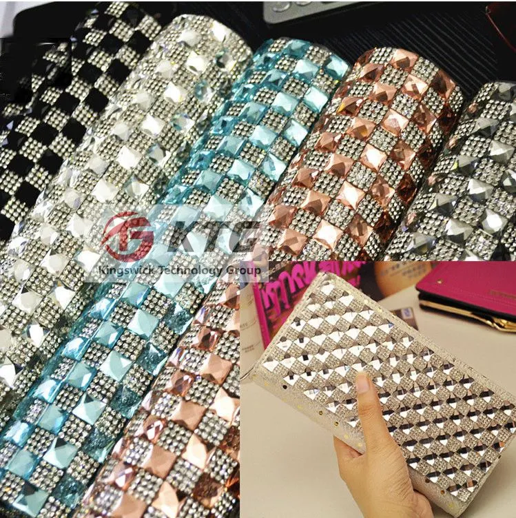 High Quality Hot Fix 3mm Aluminum Crystal Rhinestone Mesh