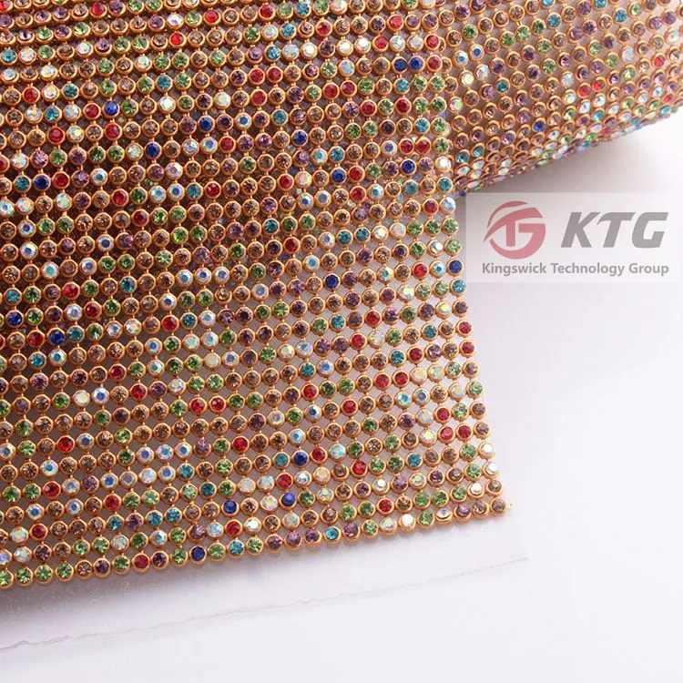 High Quality Hot Fix 3mm Aluminum Crystal Rhinestone Mesh