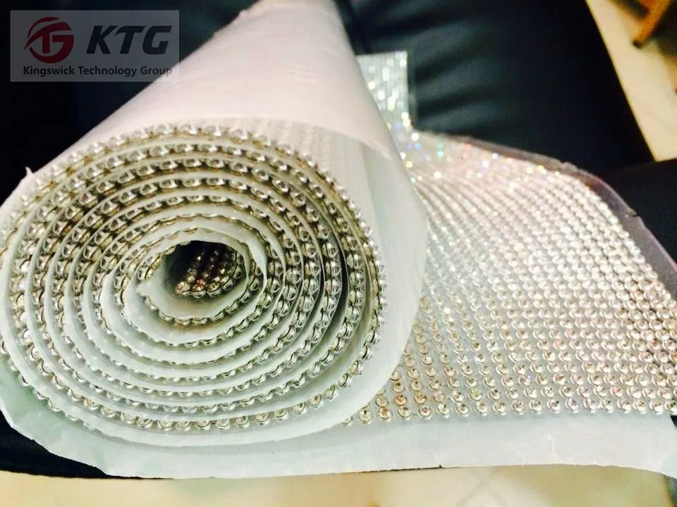 High Quality Hot Fix 3mm Aluminum Crystal Rhinestone Mesh