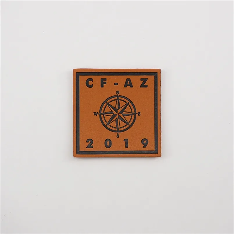 High Quality Silk Screen Washable Retro Leather Label for Luggage