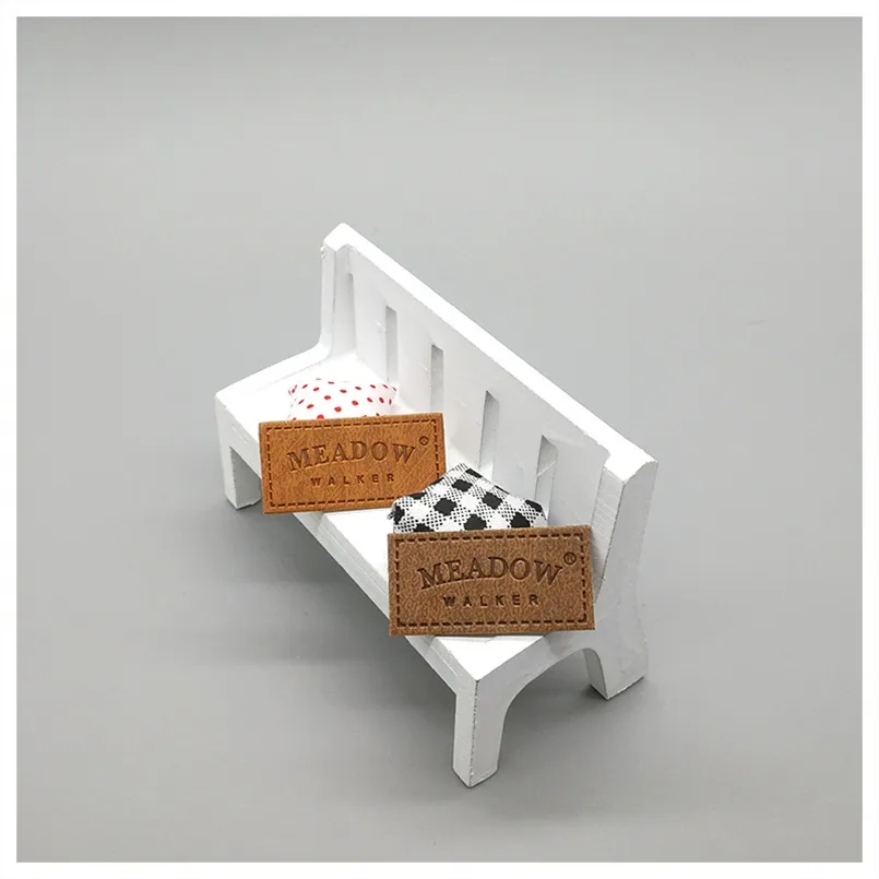 High Quality Silk Screen Washable Retro Leather Label for Luggage