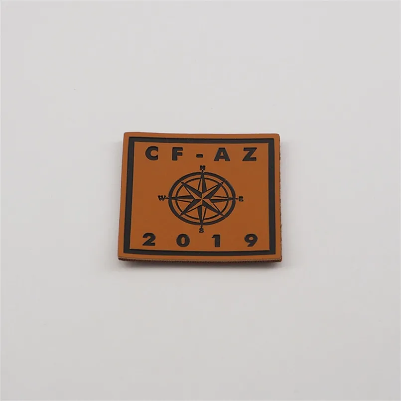 High Quality Silk Screen Washable Retro Leather Label for Luggage