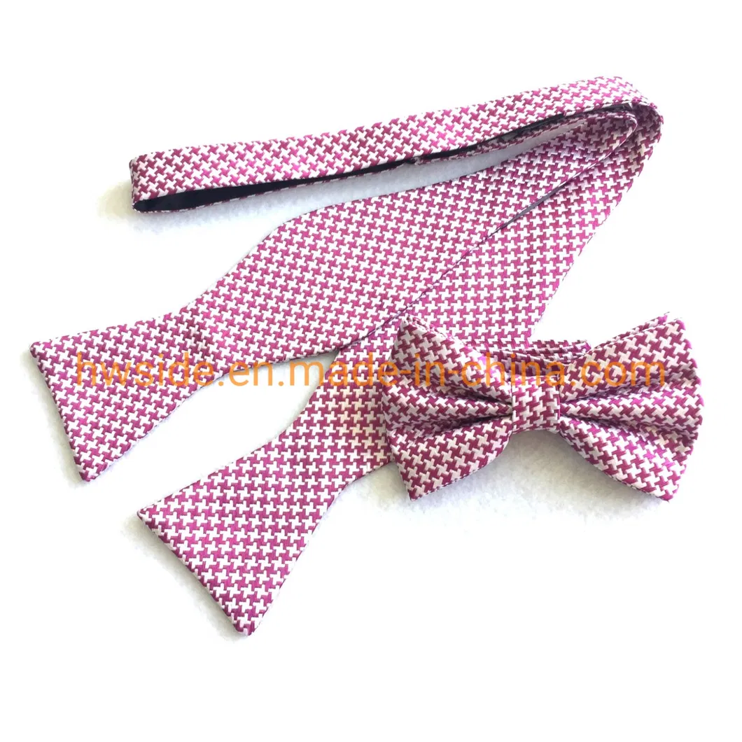 Hot Selling Silk Self Bow Tie New Houndstooth Design Bowtie Pattern