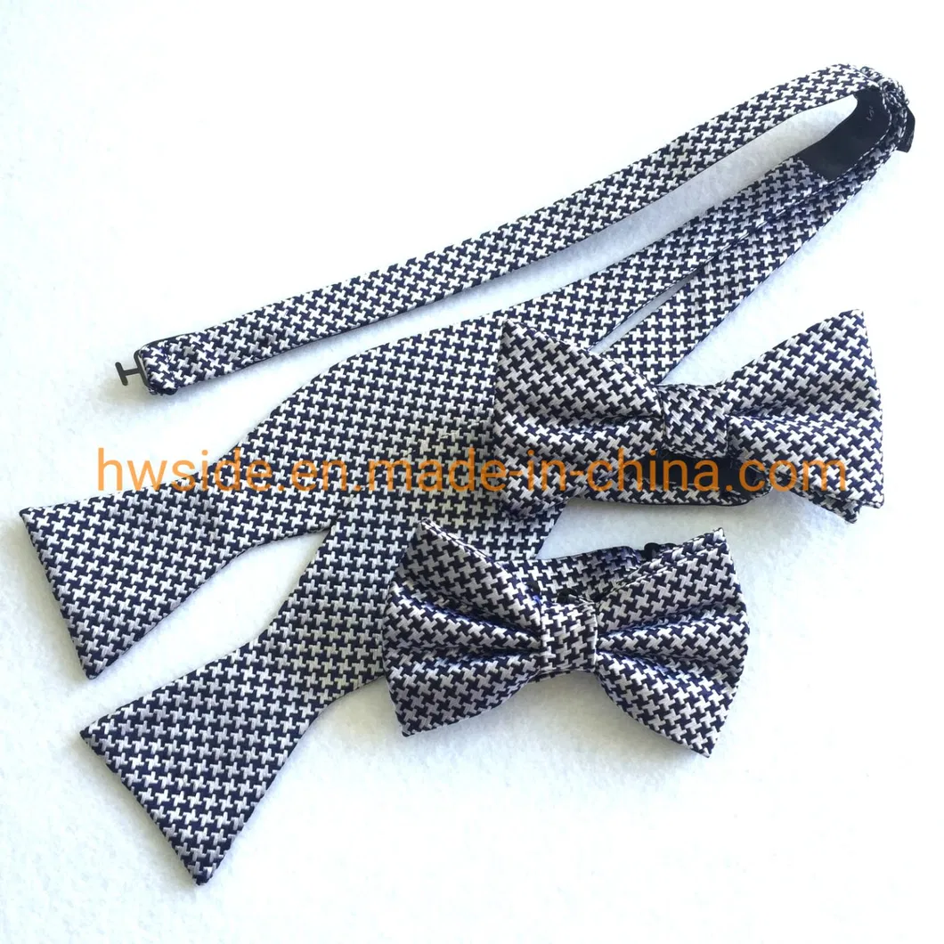 Hot Selling Silk Self Bow Tie New Houndstooth Design Bowtie Pattern
