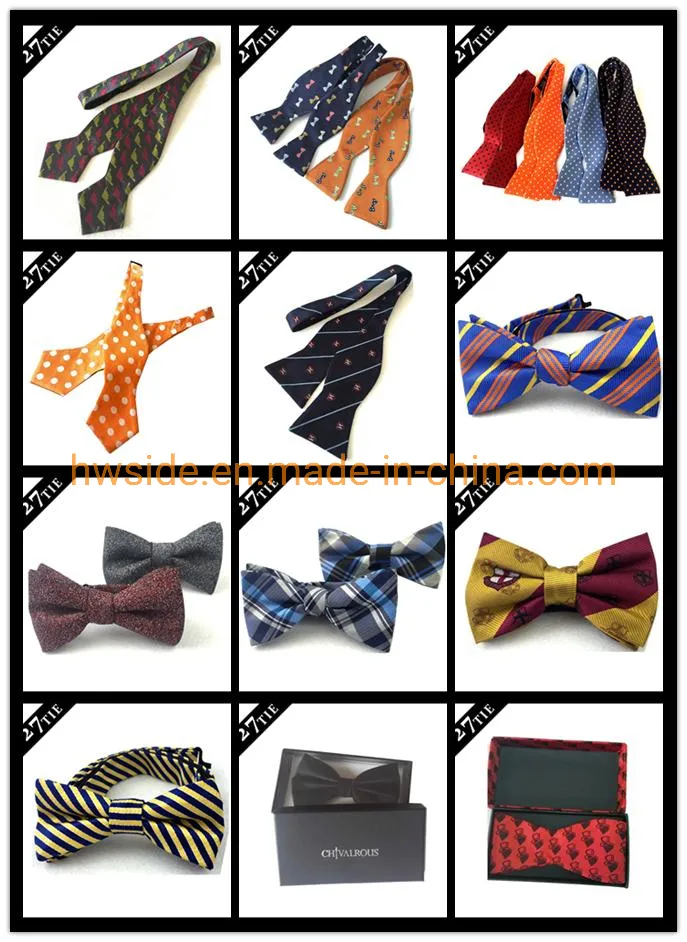 Hot Selling Silk Self Bow Tie New Houndstooth Design Bowtie Pattern
