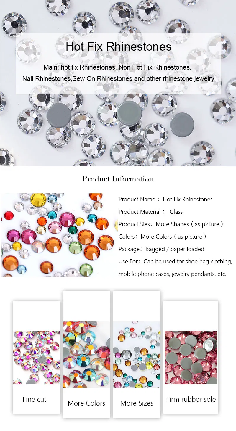 Kingswick Montana Glass Hot Fix Rhinestone 2088 Cut Facets 8 Big 8 Small Iron on Hotfix Rhinestones for Motif