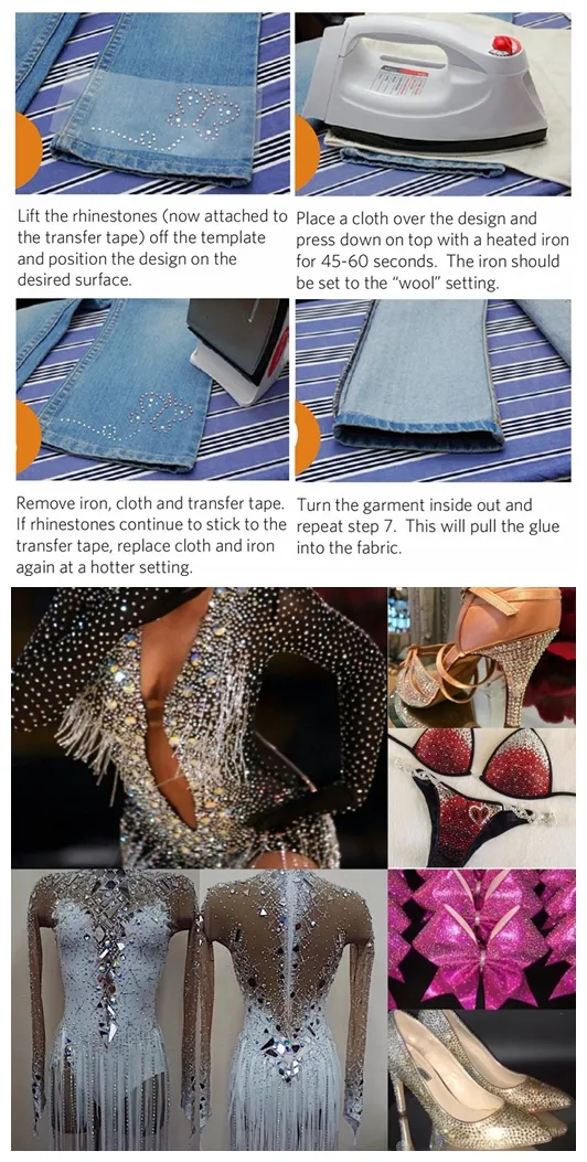 Kingswick Montana Glass Hot Fix Rhinestone 2088 Cut Facets 8 Big 8 Small Iron on Hotfix Rhinestones for Motif