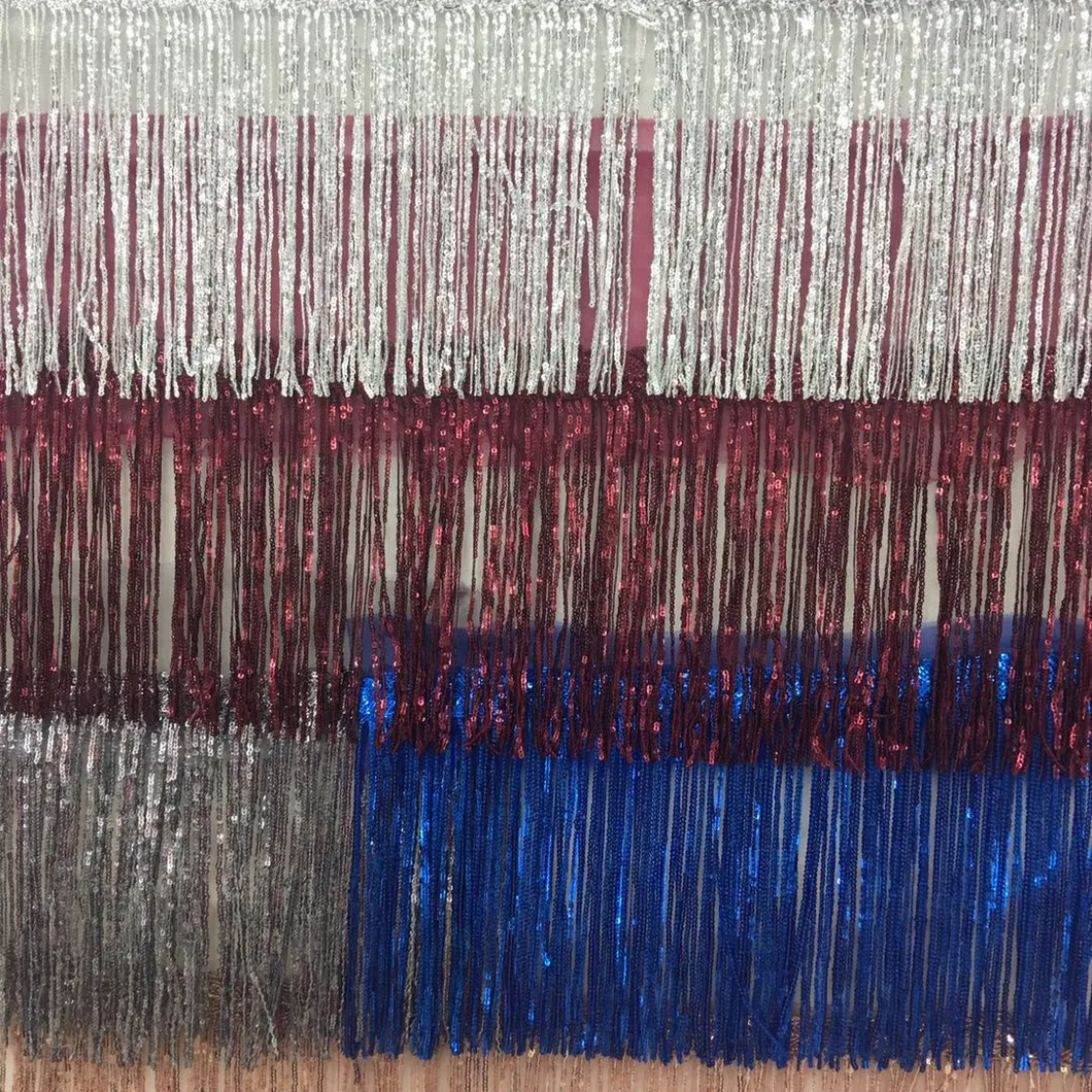 Lace Fabric with Sequins for Bags and Garments