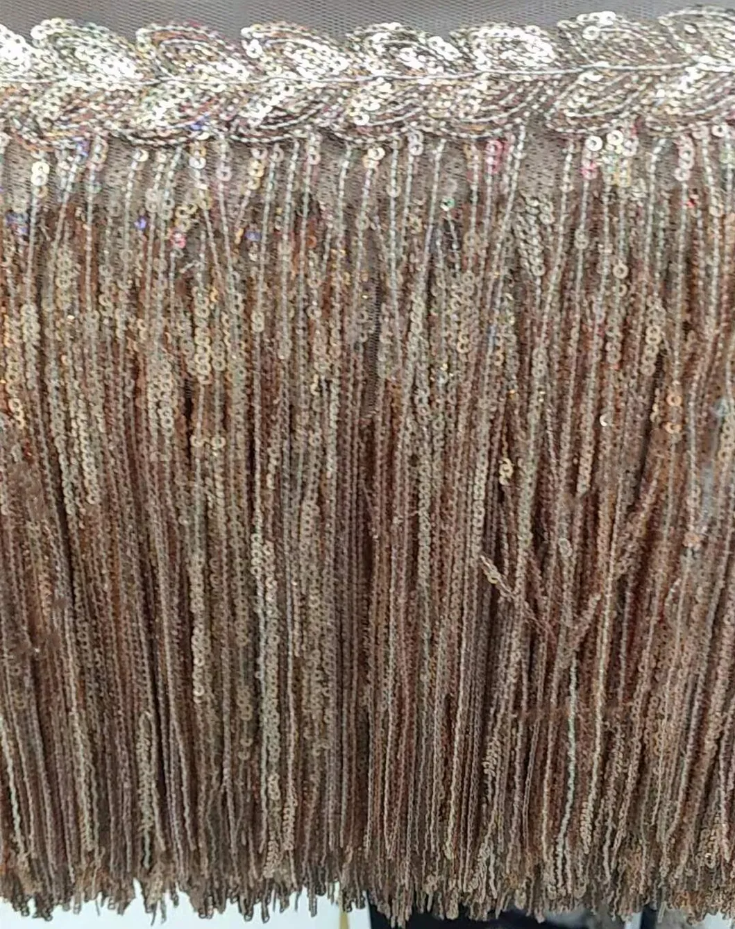 Lace Fabric with Sequins for Bags and Garments