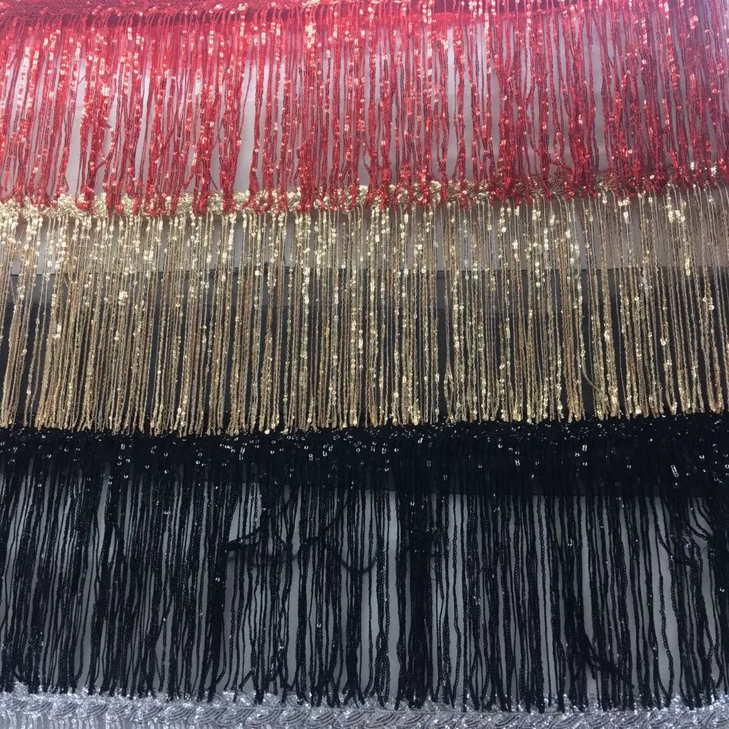 Lace Fabric with Sequins for Bags and Garments