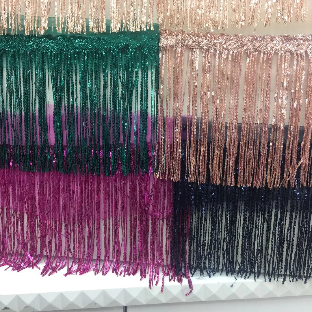 Lace Fabric with Sequins for Bags and Garments