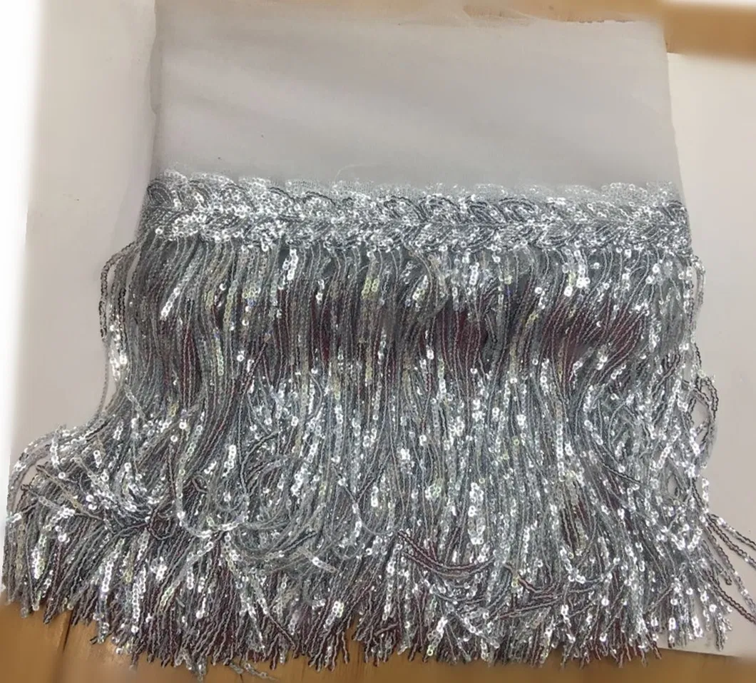 Lace Fabric with Sequins for Bags and Garments