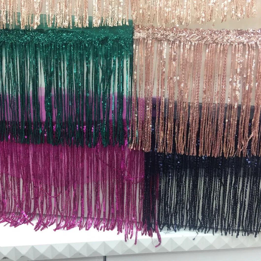 Lace Fabric with Sequins for Bags and Garments