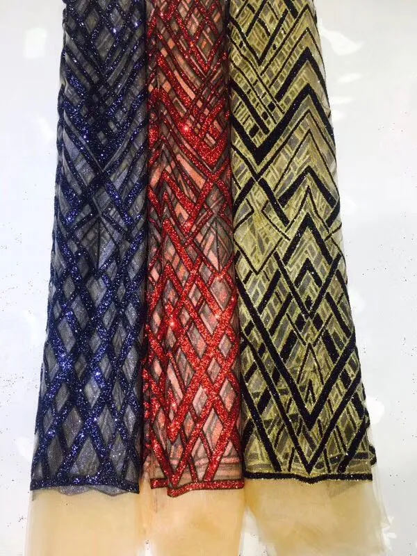 Lace Fabric with Sequins for Elegant Evening and Party Gowns