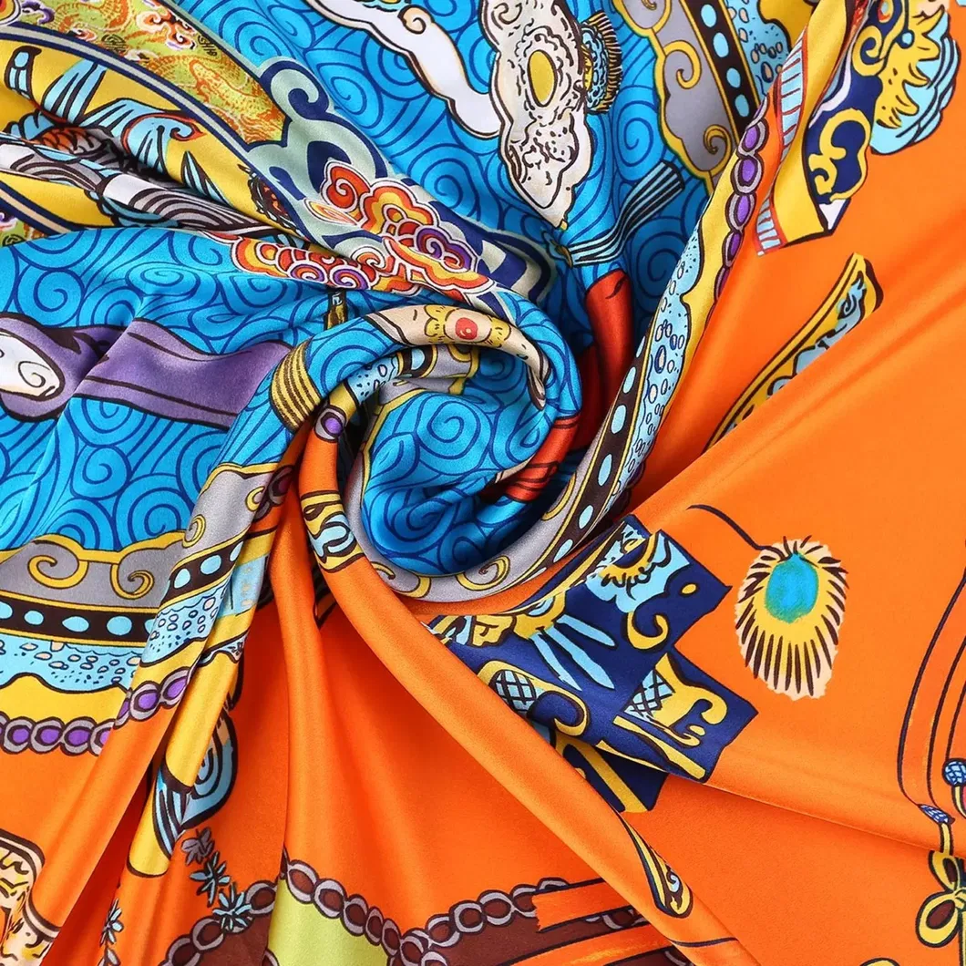 Ladies′ Custom Print High Quality Nature Silk Scarf Bandanas