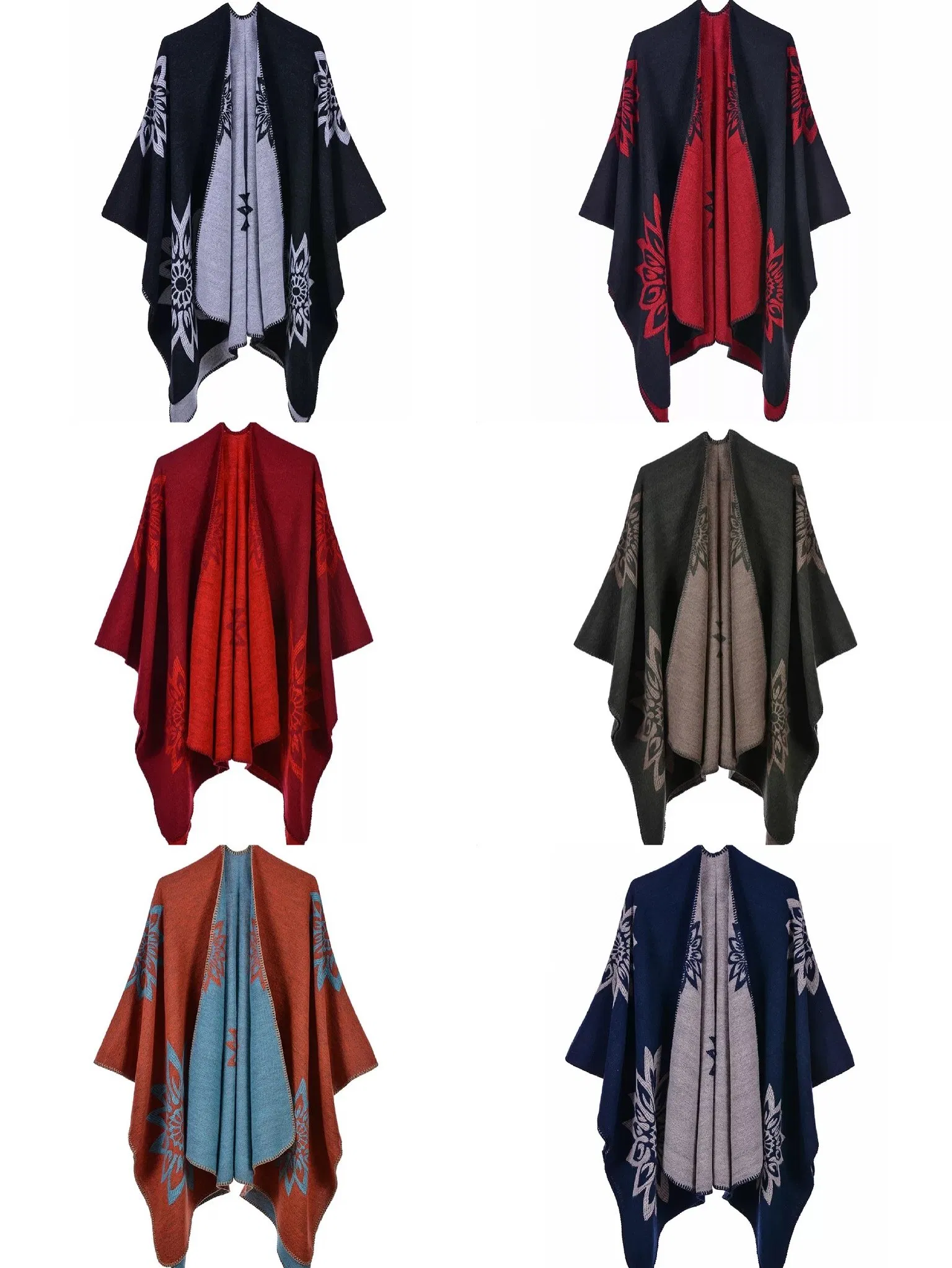 Ladies Fashion Winter Ruana Over Sized Poncho/ Ruana /Warp/Cape
