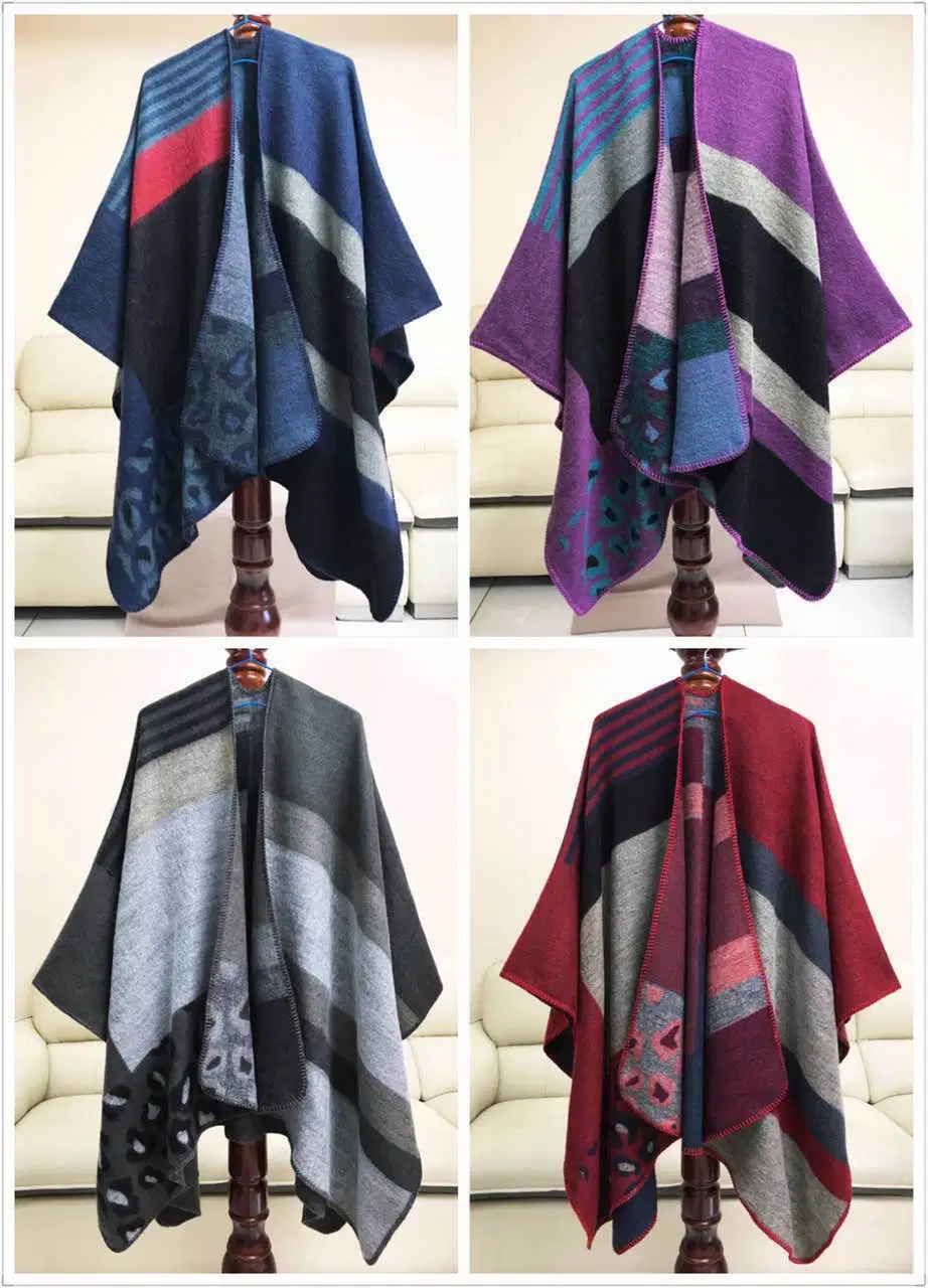 Ladies Winter Acrylicl Runa Fashion Women Warm Cloak Poncho/ Ruana /Warp/Cape