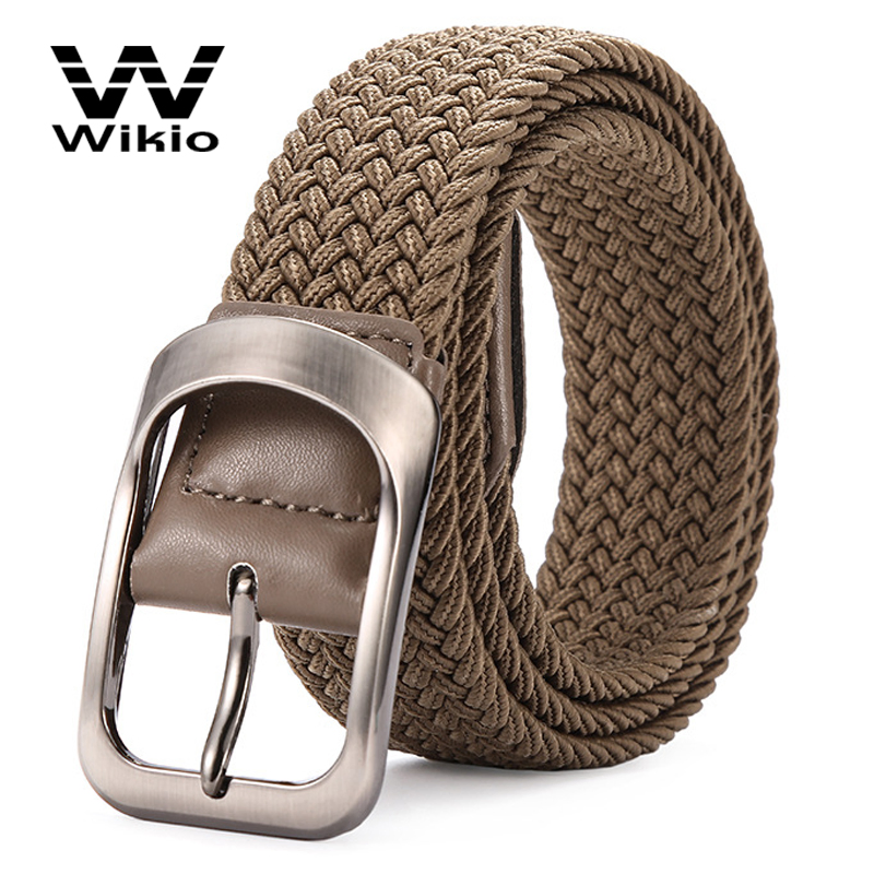 Lady Fashion Woven Stretch Braided Waist Belt for Jeans Wholesale Luxury Single Prong Multicolored Braided Belt