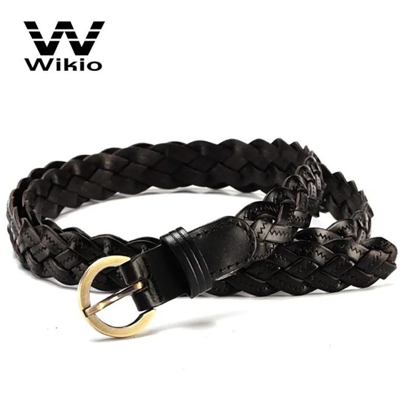Lady Fashion Woven Stretch Braided Waist Belt for Jeans Wholesale Luxury Single Prong Multicolored Braided Belt