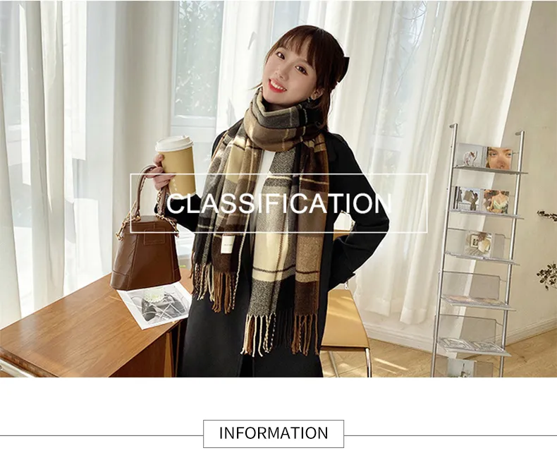 Luxury Brand Design Men Women Scarf Foulard Scarves Winter Warm Neckerchief Shawls Wraps