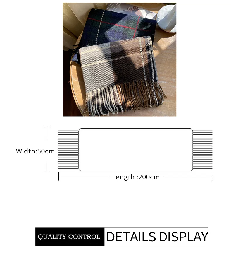 Luxury Brand Design Men Women Scarf Foulard Scarves Winter Warm Neckerchief Shawls Wraps