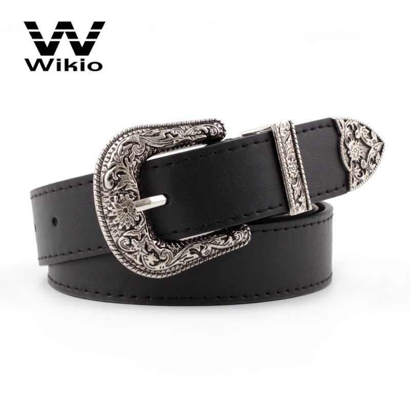 Luxury Two Buckle Leather Jeans Belts for Men Vintage Western Design Waist Belt