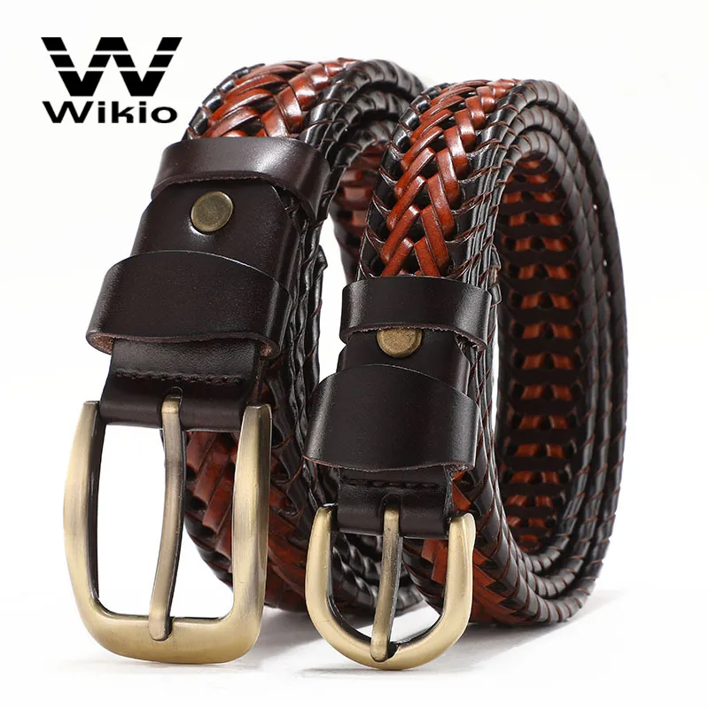 Men Fashion Woven Stretch Braided Waist Belt for Jeans Wholesale Casual Pin Buckle Multicolored Braided Belt