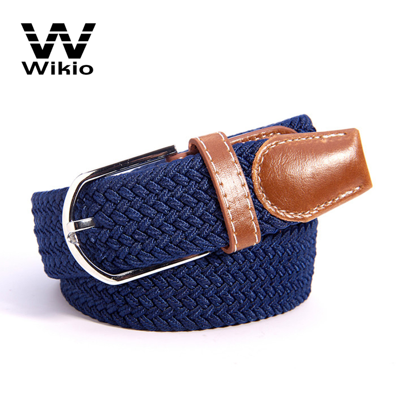 Men Fashion Woven Stretch Braided Waist Belt for Jeans Wholesale Casual Pin Buckle Multicolored Braided Belt