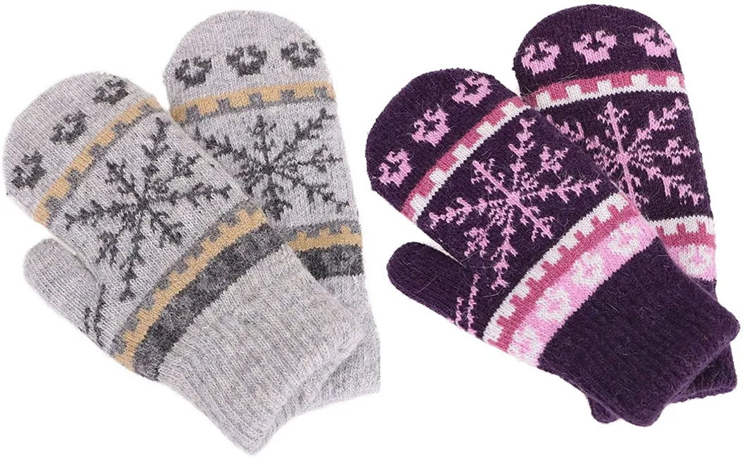 Mens Womens Winter Crochet Gloves Jacquard Patterns Warm Comfortable Knitted Mittens Without Fingers