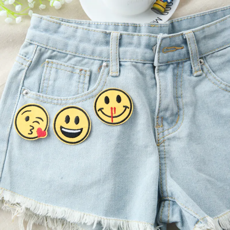 Mixed Emoji Embroidered Patch for Clothes Jacket Jeans Children Patches Stripes Stickers for Garment Accessories
