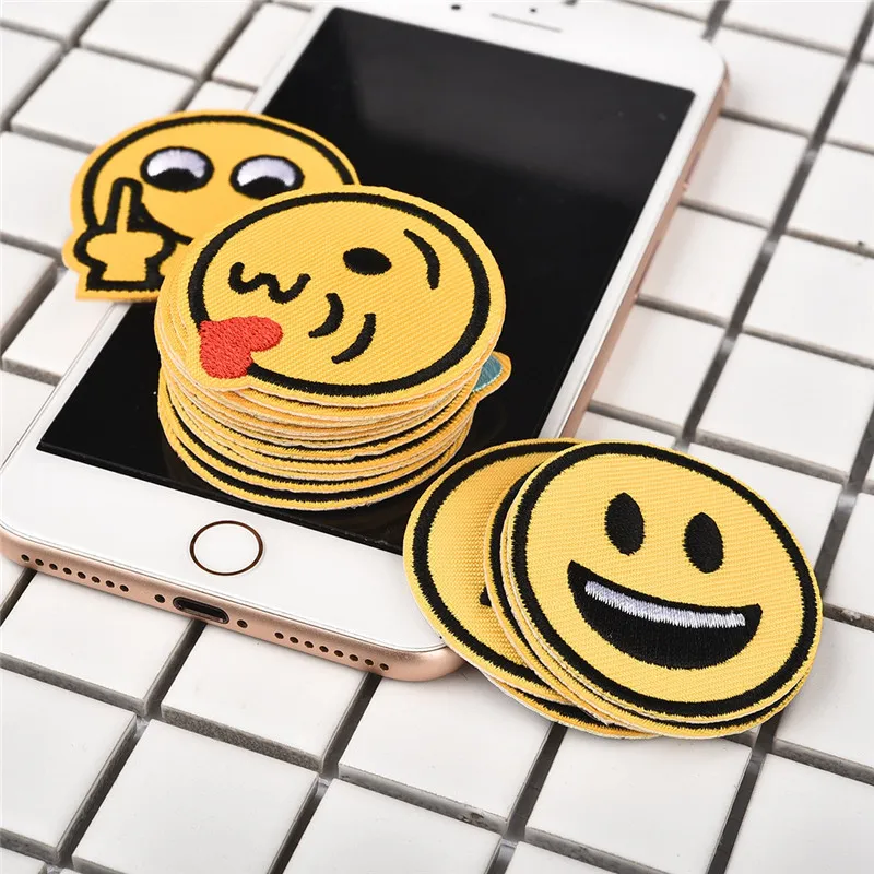 Mixed Emoji Embroidered Patch for Clothes Jacket Jeans Children Patches Stripes Stickers for Garment Accessories