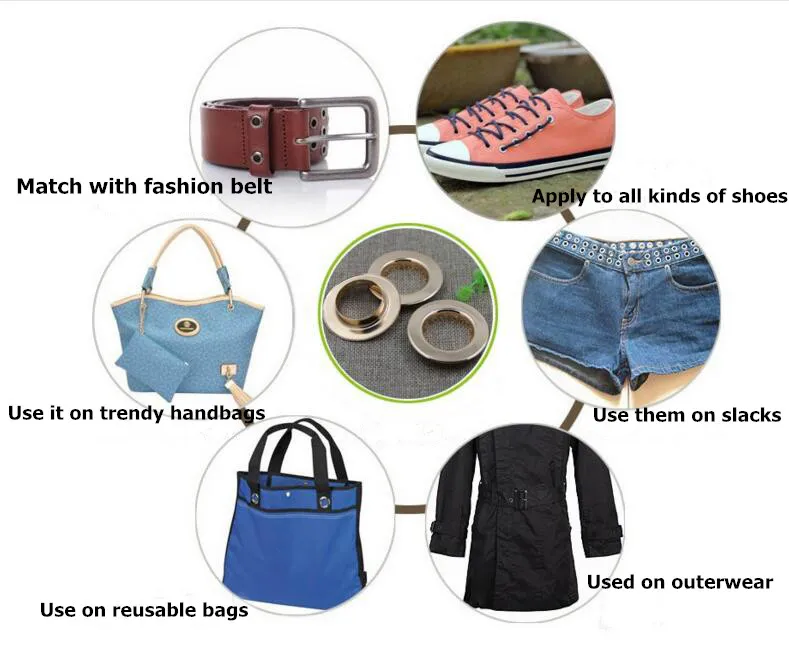 Multicolor Eyelet Buckle Hole for Shoes Belt Cap Bag Clothes