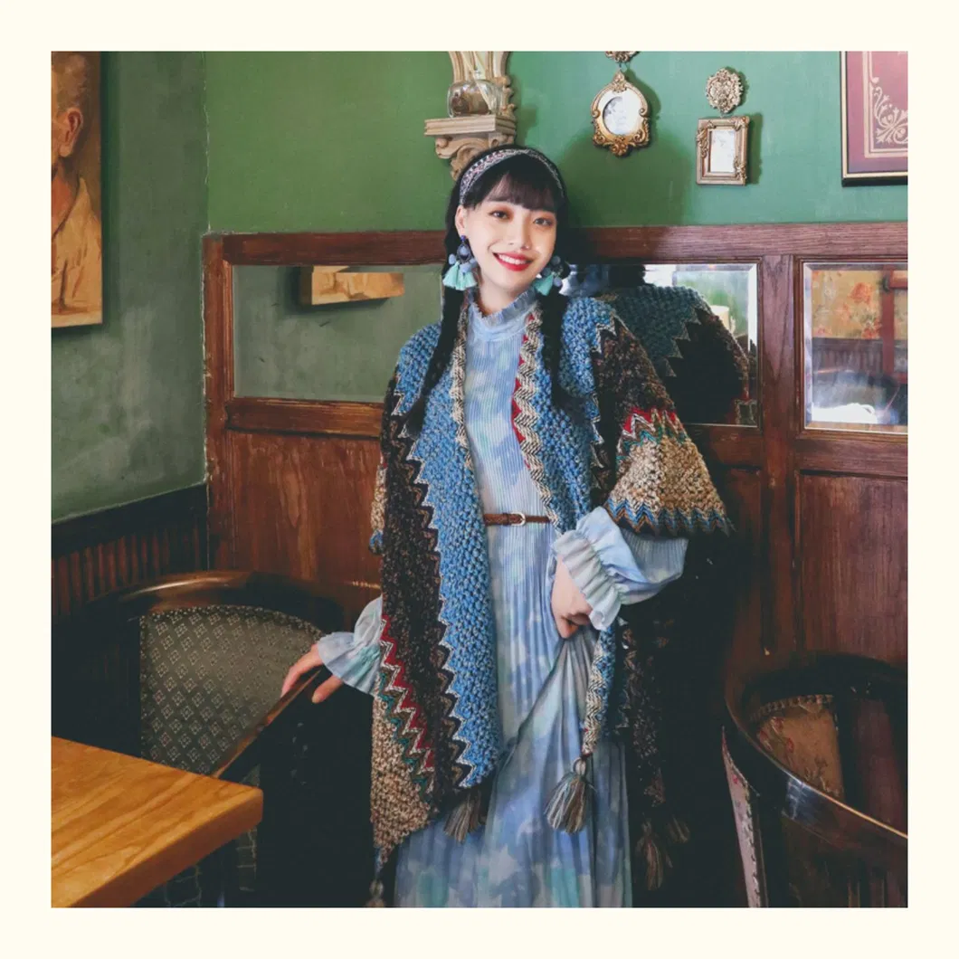 National Style Design Rectangular Six Colors Tassels Warm Women Shawl