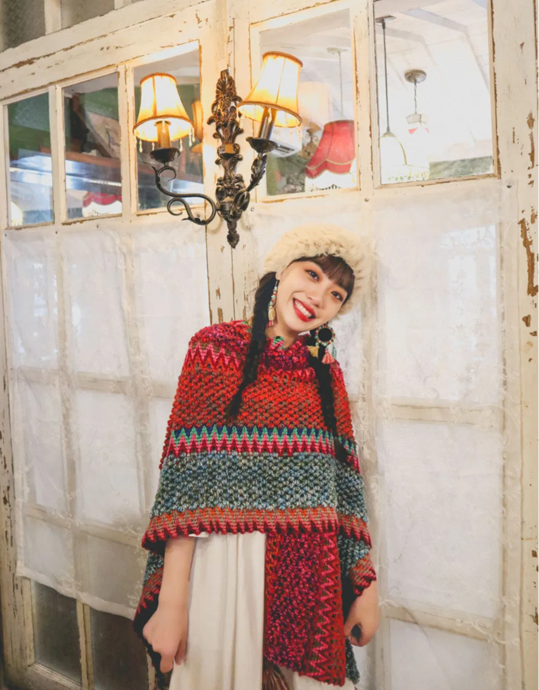 National Style Design Rectangular Six Colors Tassels Warm Women Shawl