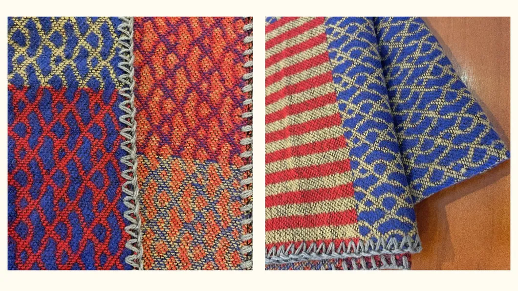 National-Wind Color-Stitching Thick Large Shawl Travel-Vacation Warm Cape